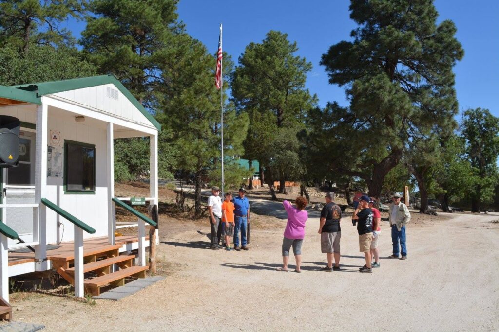patriotic flag raising at burro mountain