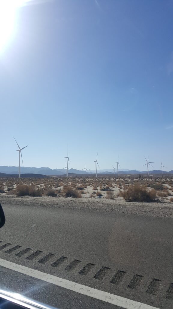 wind turbines on the way to california
