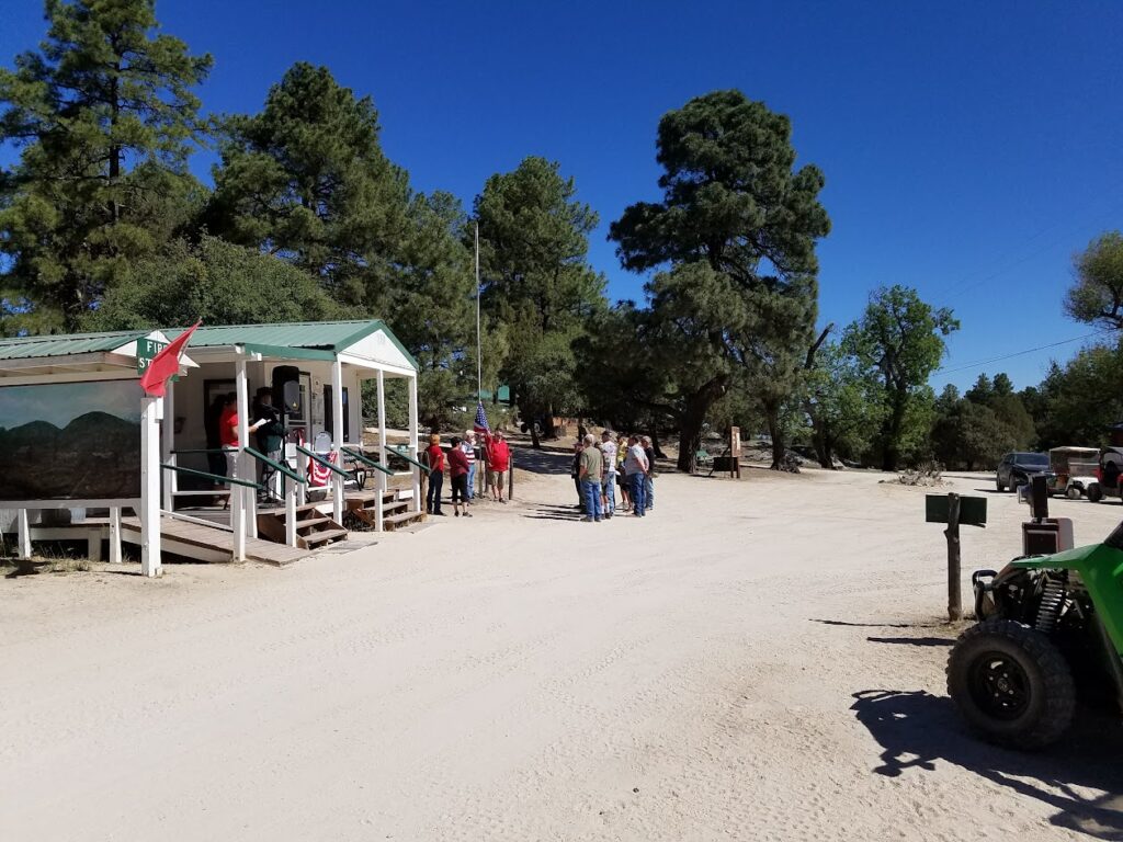 Flag raising at Burro Mountain