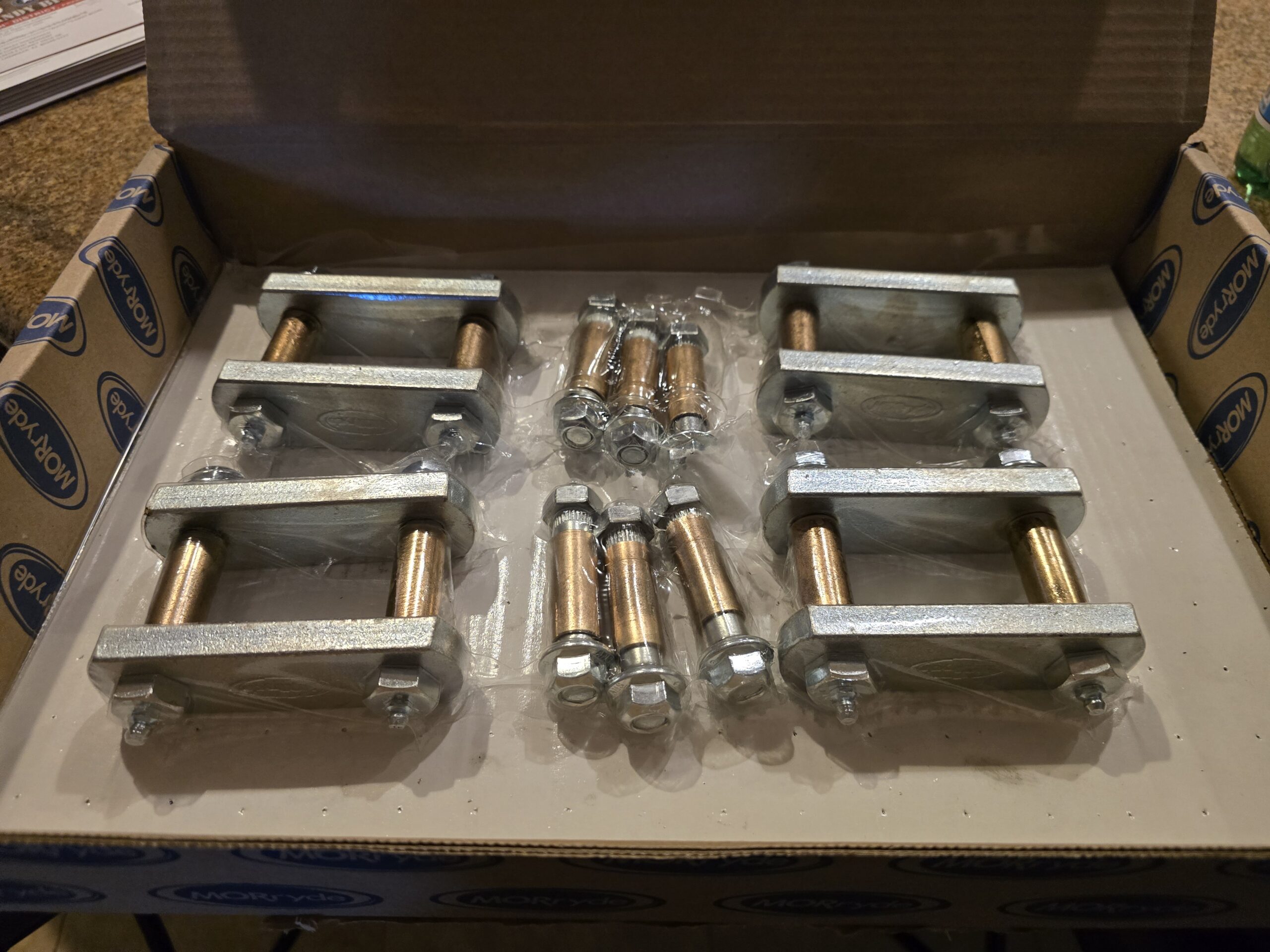 MORryde brass bushings and heavy-duty shackles