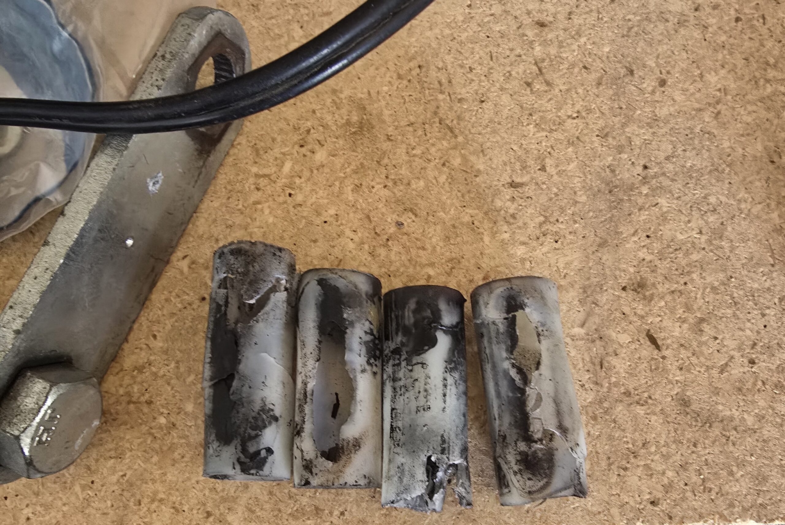 Worn Lippert equalizer with damaged plastic bushings
